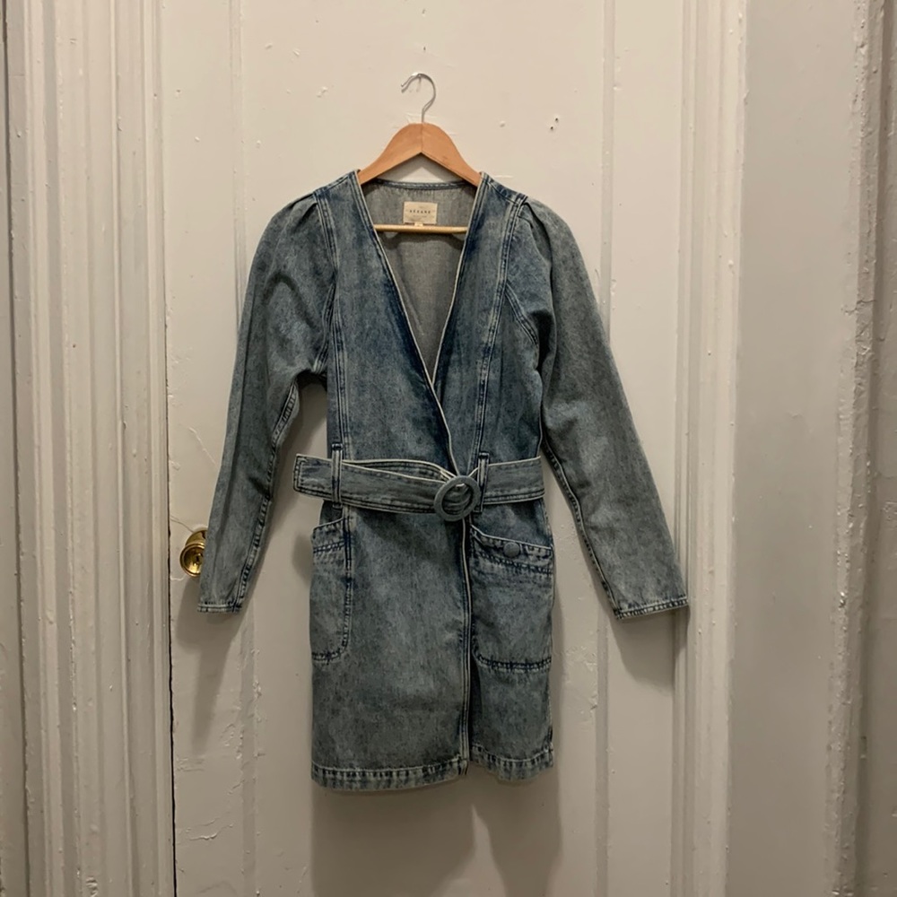 Sézane Light Blue Denim Mini Dress